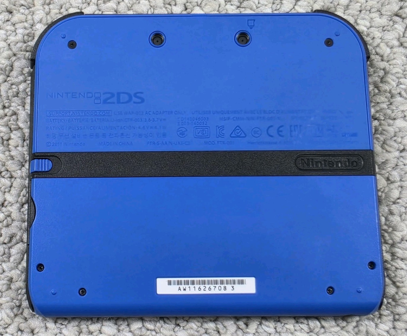 Nintendo 2DS Super Mario Bros Console Electric Blue w/ Extras Tested Working