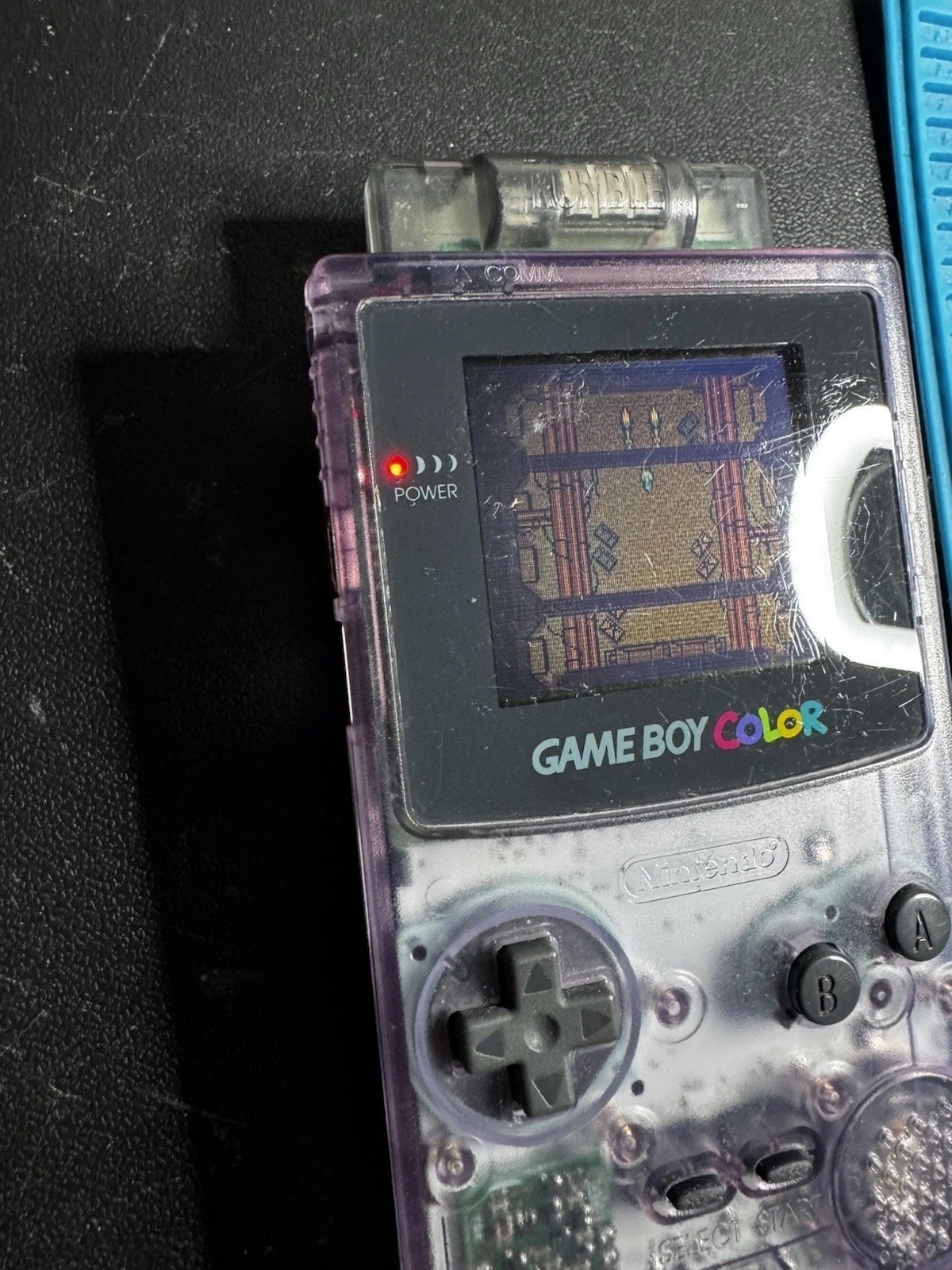 Nintendo Game Boy Color Atomic Purple W/ Star Wars Episode One Racer Works Great
