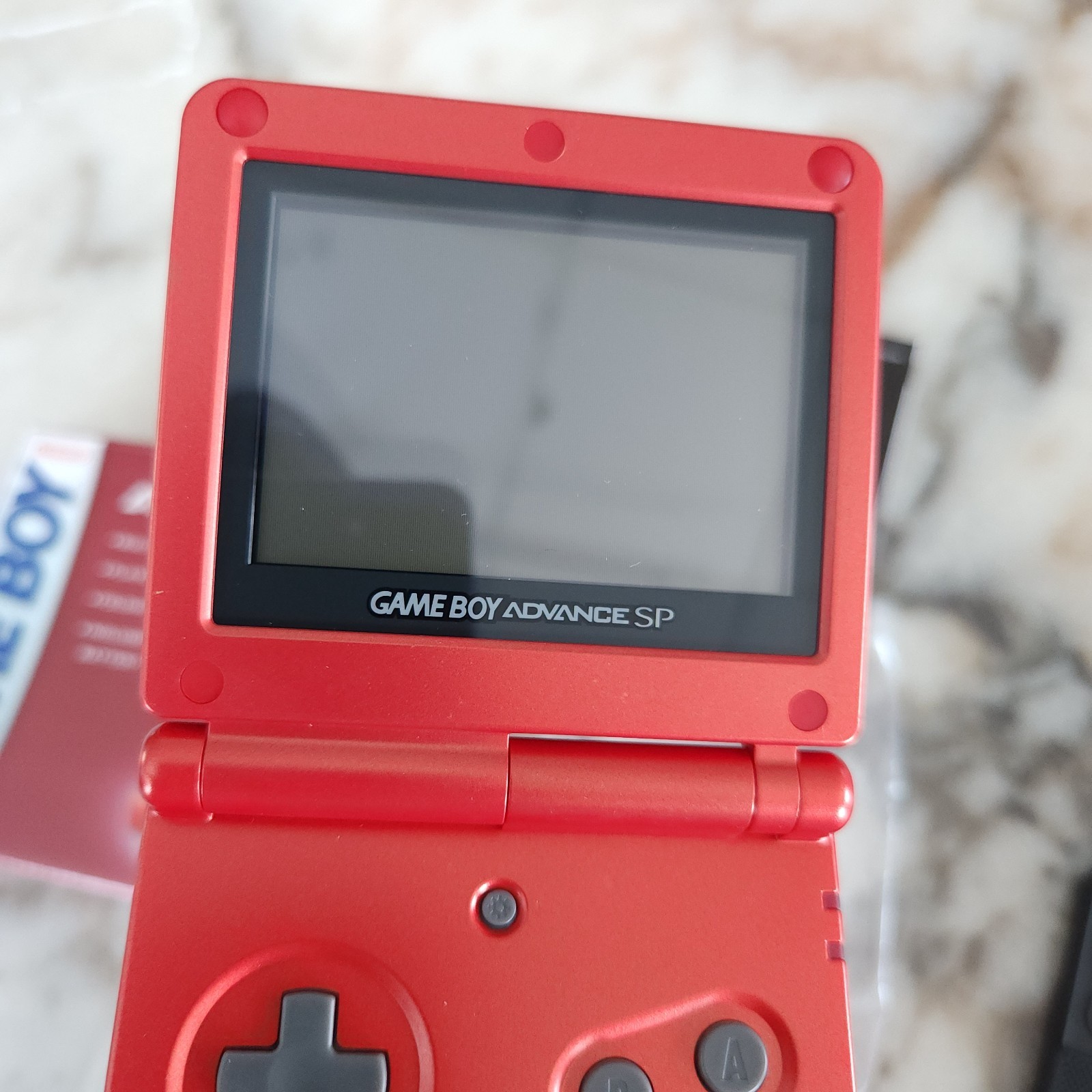 Game Boy Advance GBA SP AGS 001 Flame Red CIB NEVER USED