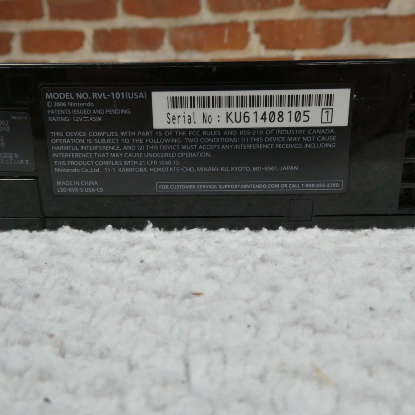 Nintendo Wii Black RVL -101