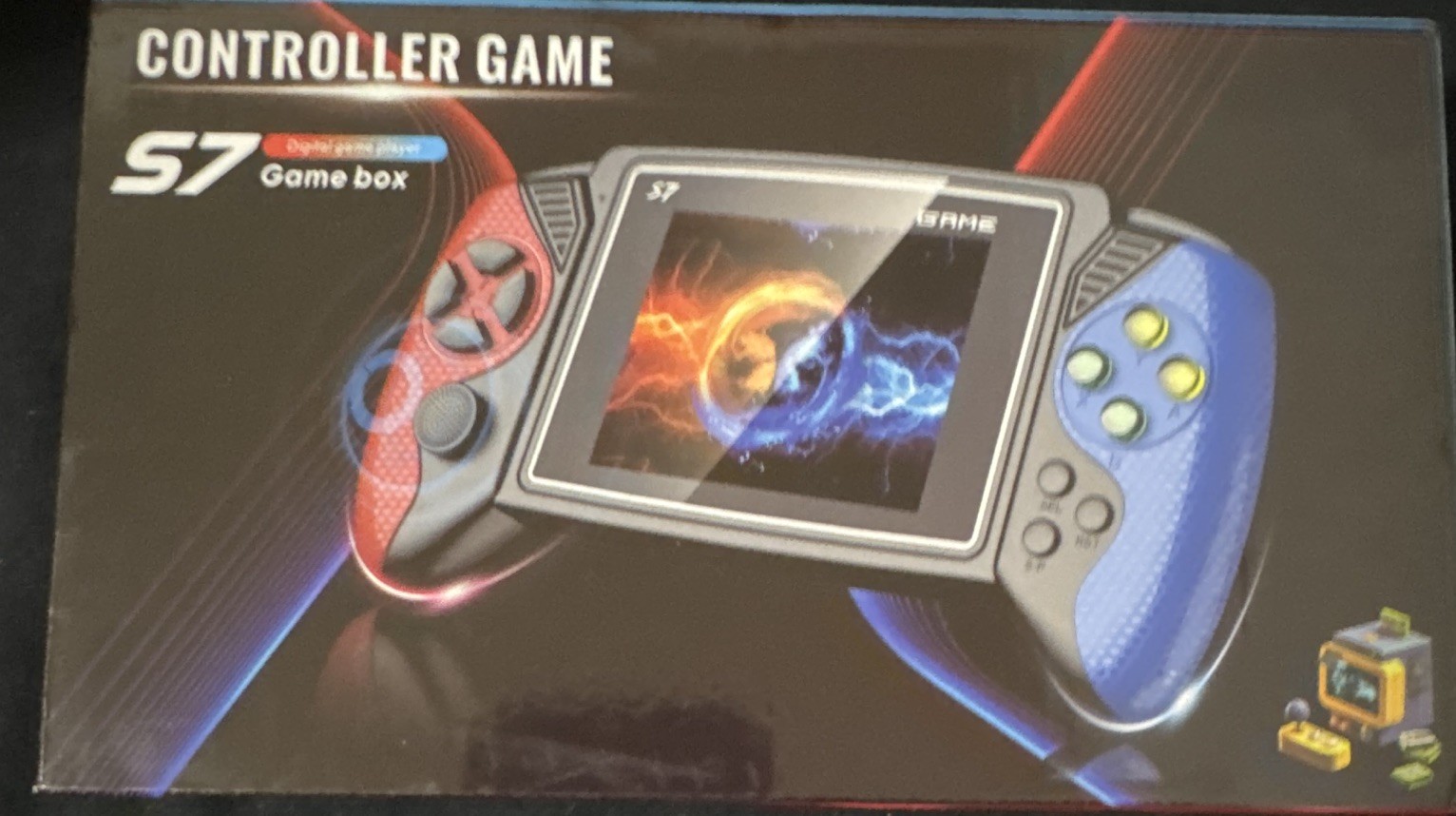 S7 Game Box Handheld System Rechargeable Blue/Black w/ AV & USB Cable