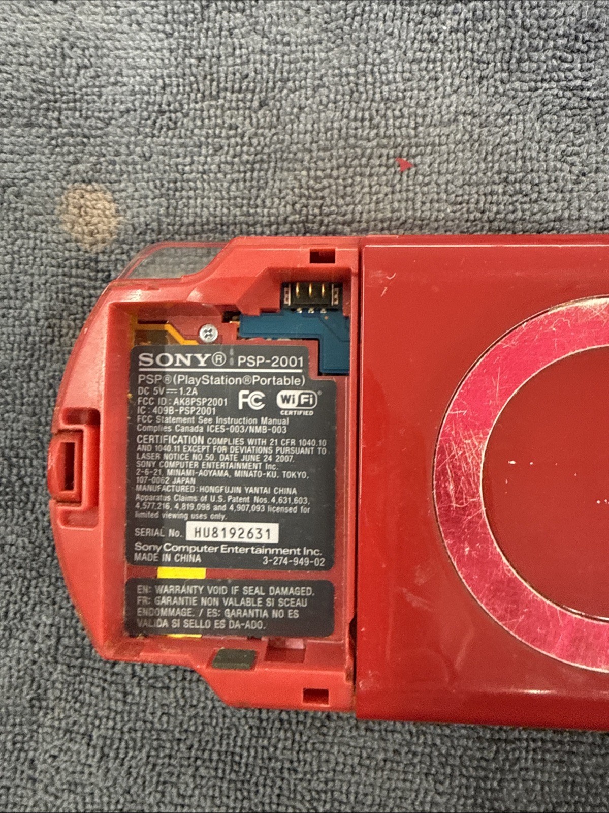 Sony PSP 3000 Console OEM Radiant Red (No Battery & Worn ) Read Games Button Wor