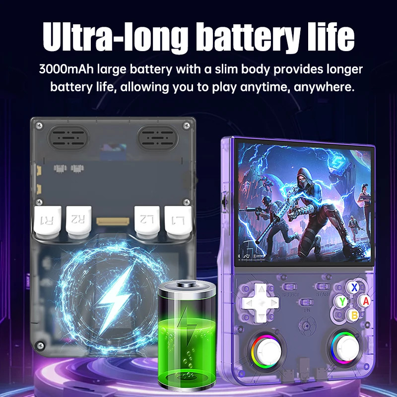 New R36 Ultra X Handheld Retro Video Game Console IPS Screen 128GB Preloaded Gam
