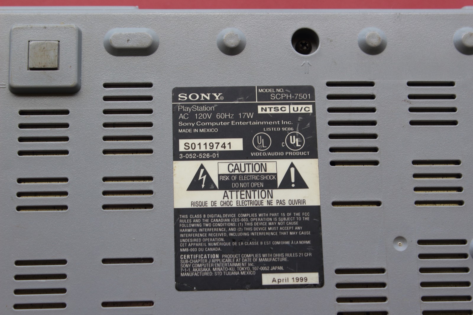 Sony PlayStation 1 (PS1) Console – No Power – Sold As‑Is for Parts