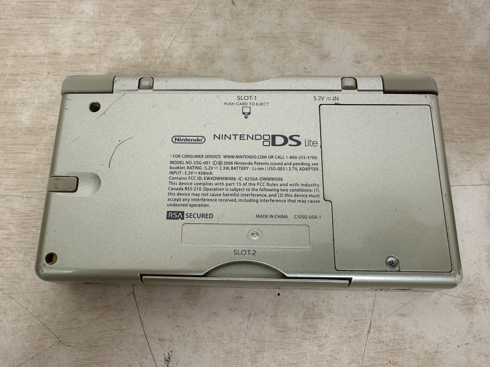 Nintendo DS Lite ZELDA TRIFORCE Handheld Console USG-001 w/ GBA Cover – WORKS!