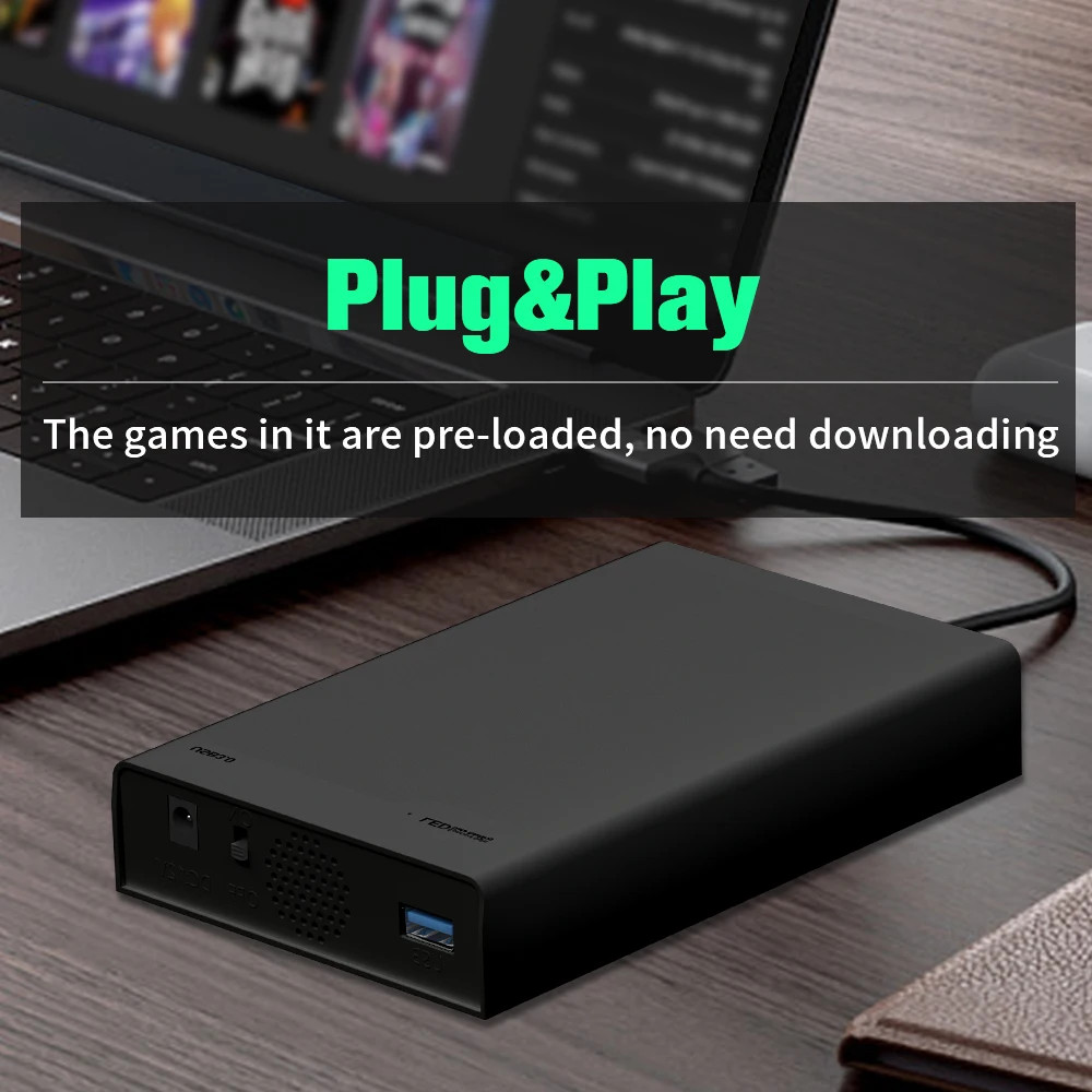 Portable 500GB Gaming HDD for Xbox, PS3, PS2, Switch, Wii – Reproduction