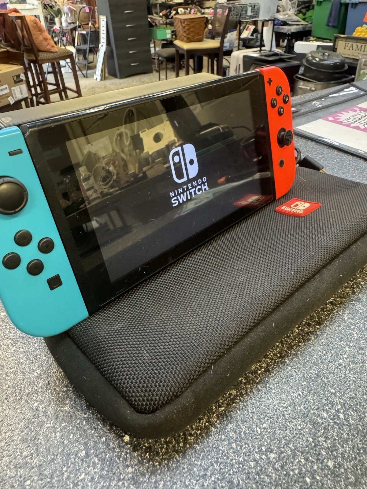 Nintendo Switch Console Bundle Neon Red/Blue Joy-Cons Dock Case USB-C HDMI cord