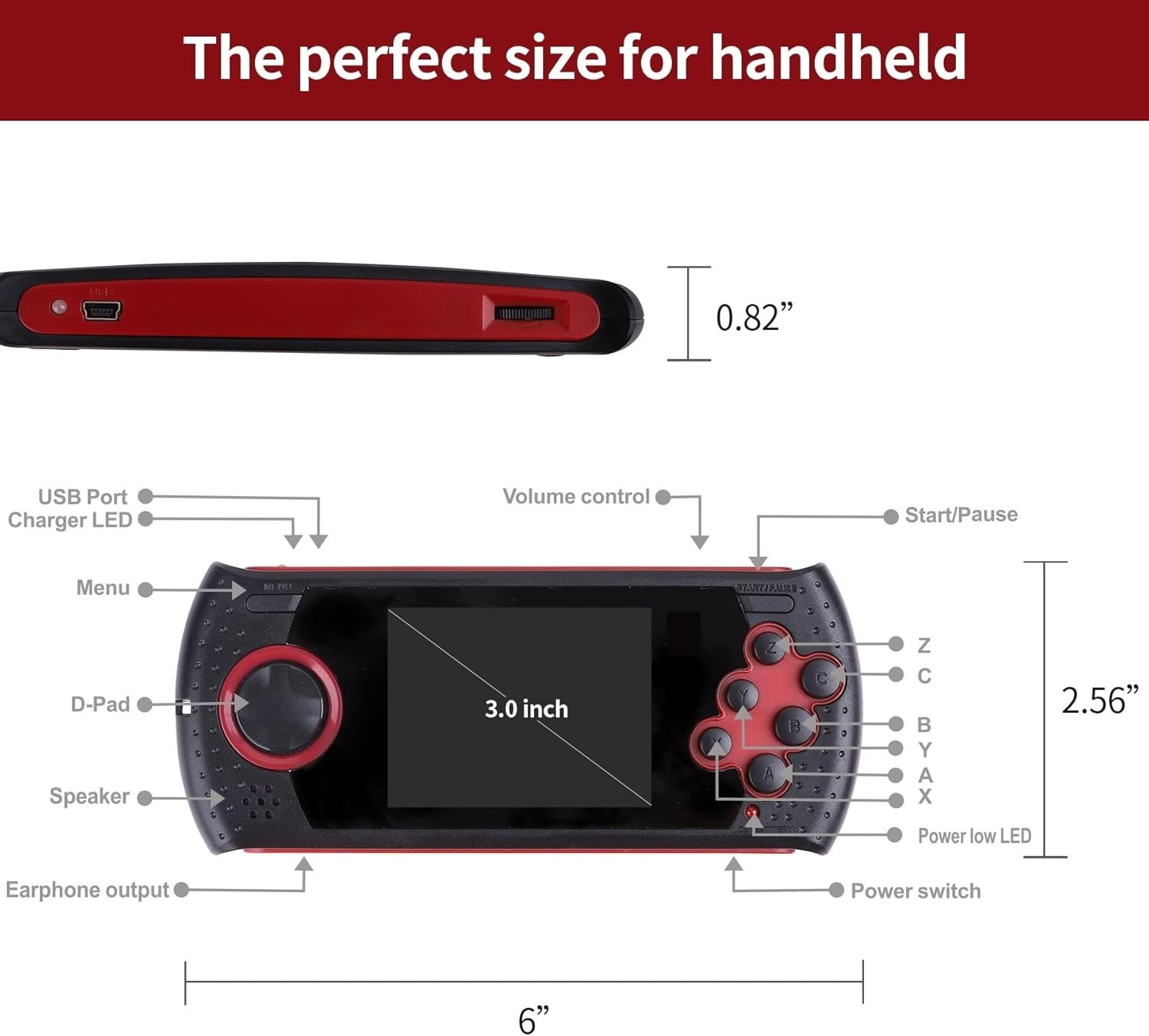 Rechargeable 3-Inch HD Handheld Game for Kids – 230 Educational Games Included
