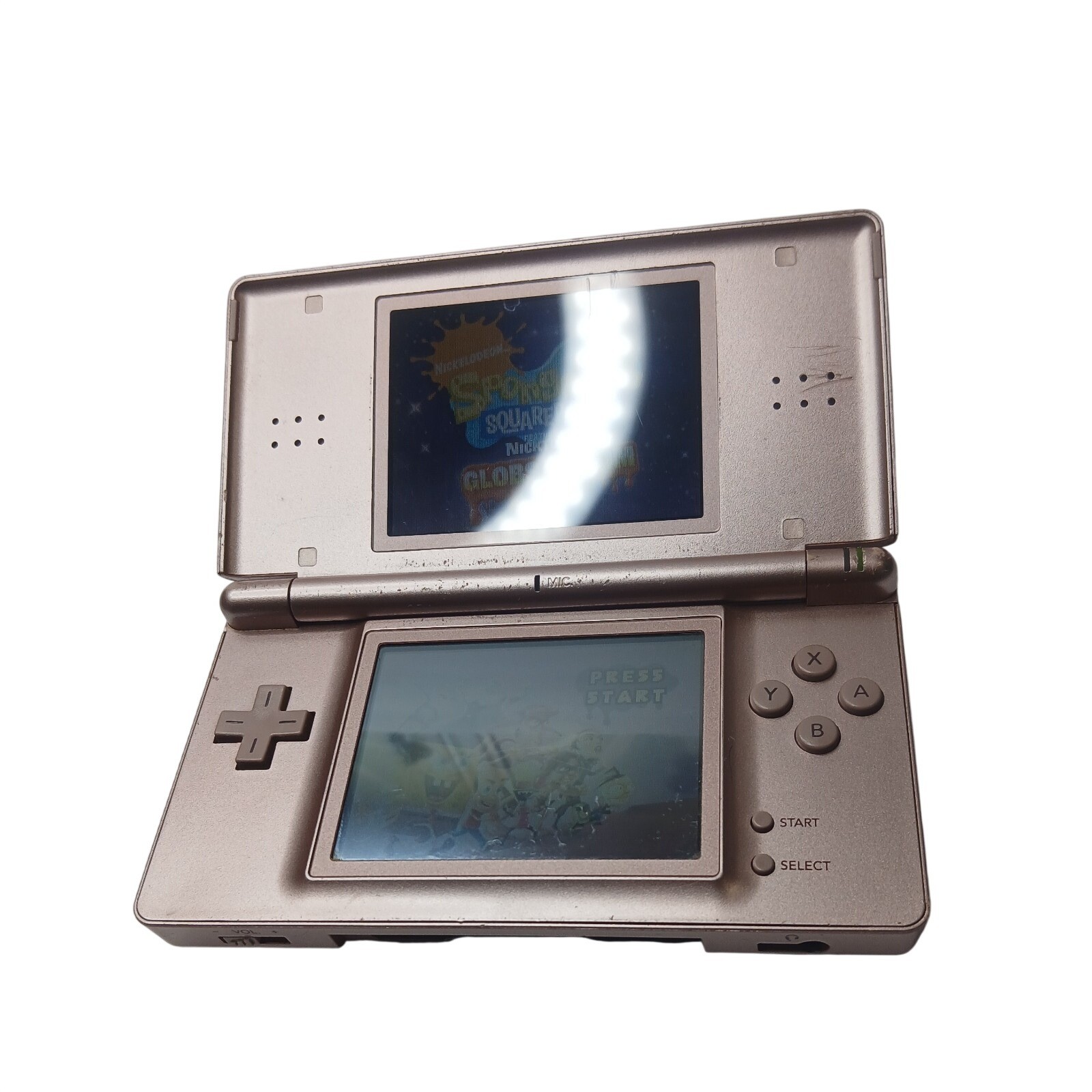 Nintendo DS Lite Gaming Console Kids OS Rose Gold Metallic Dual Screen GBA Slot