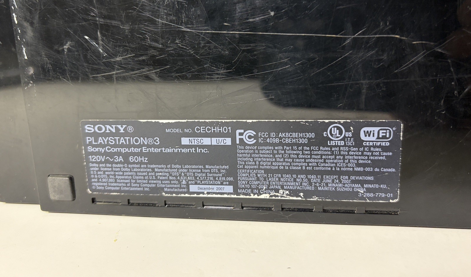 Sony PlayStation 3 PS3 Fat CECHH01 80GB Console – Game, Cables, Fake Controller
