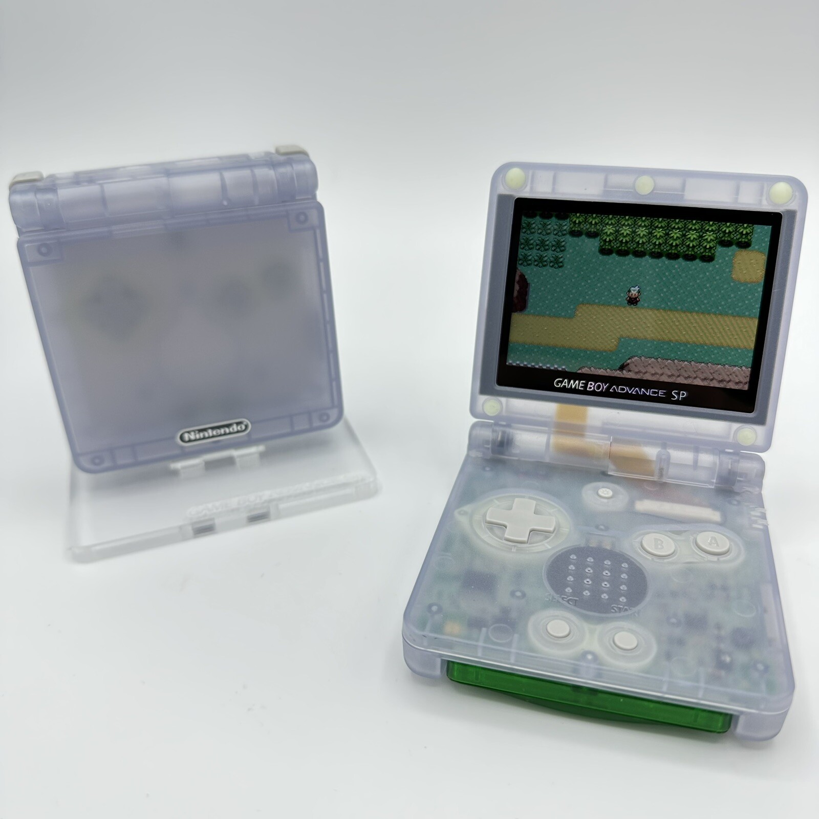 Gameboy Advance SP AGS-001 or IPS Glacier Blue *Glass Lens & New Battery*