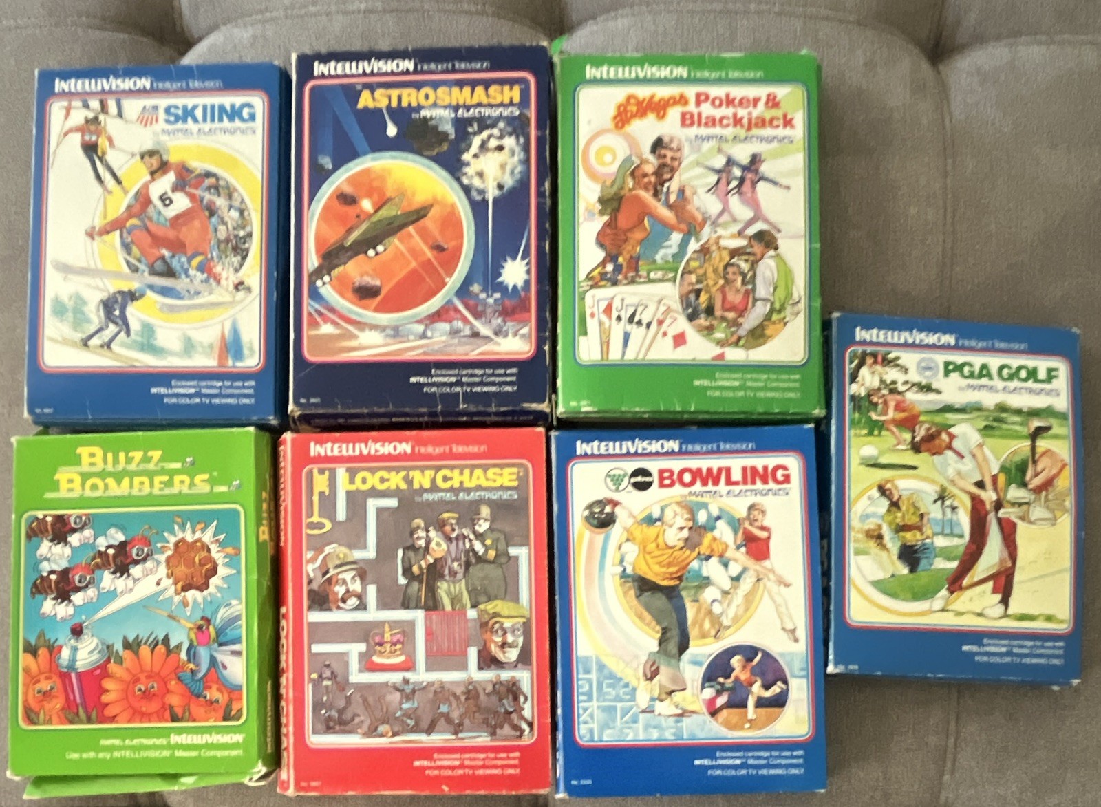 Mattel Electronics Intellivision Video Game Console with 7 Boxed Games