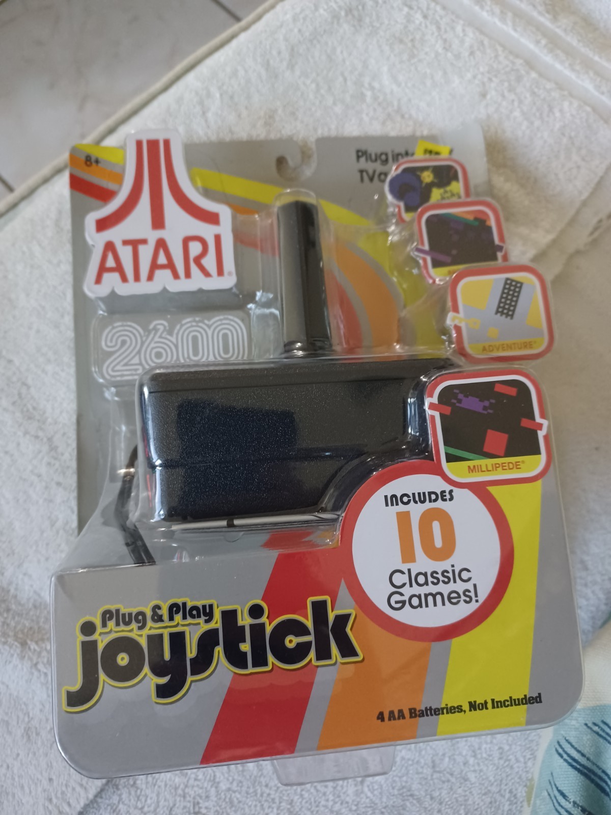Atari 2600 Plug & Play Joystick Includes 10 Classic Arcade Video Games – New!