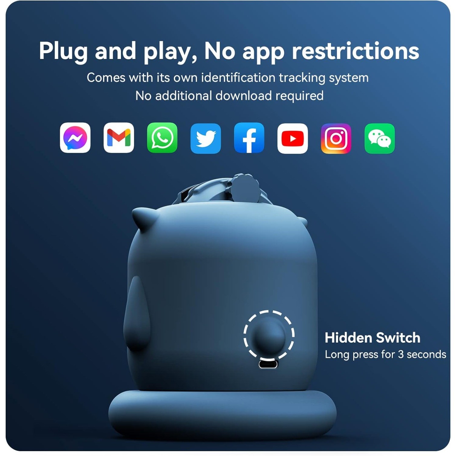 Bluetooth Auto Tracking Phone Holder, 360° Rotation, AI-Powered Face Tracking