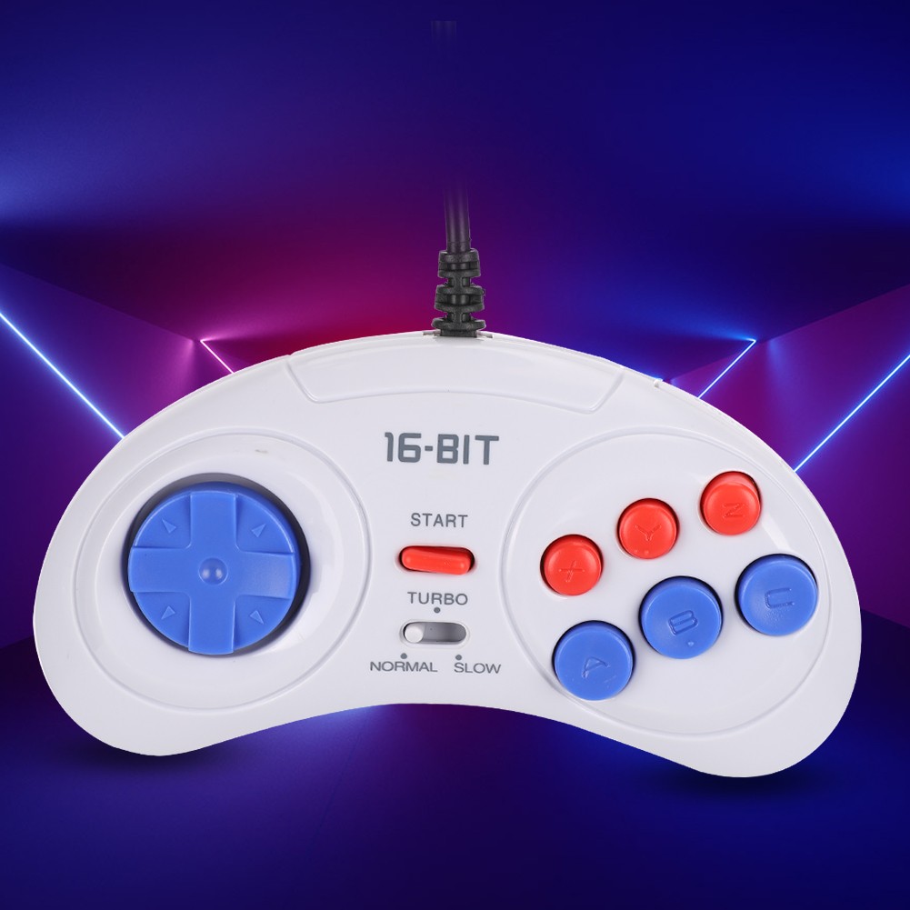 16Bit 9-Pin Mini Handheld Game Console Ergonomic Gaming Controller White Fo GTXG