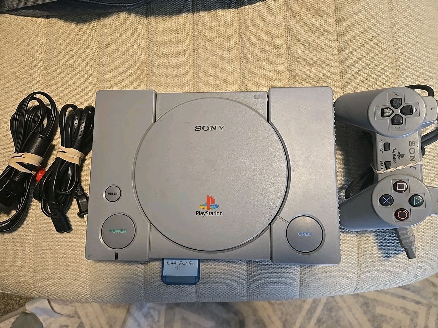 Sony PlayStation 1 Video Game Console – Gray With Memory Card