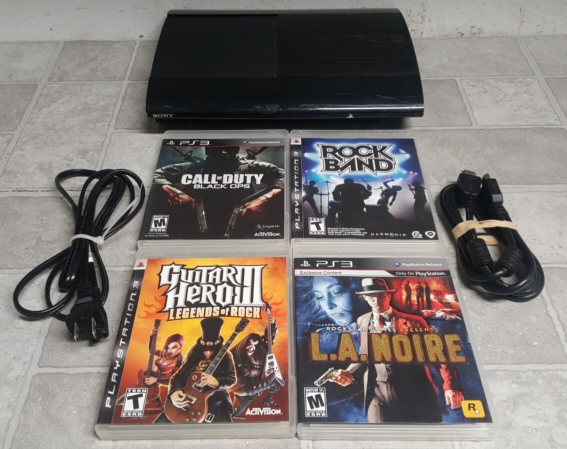 Sony PlayStation 3 PS3 Super Slim 260GB Console NO CONTROLLER w/Games