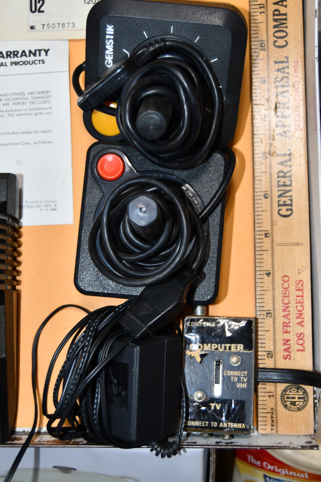 Vintage 1984 Atari 2600 Two Joysticks TV Switch Box