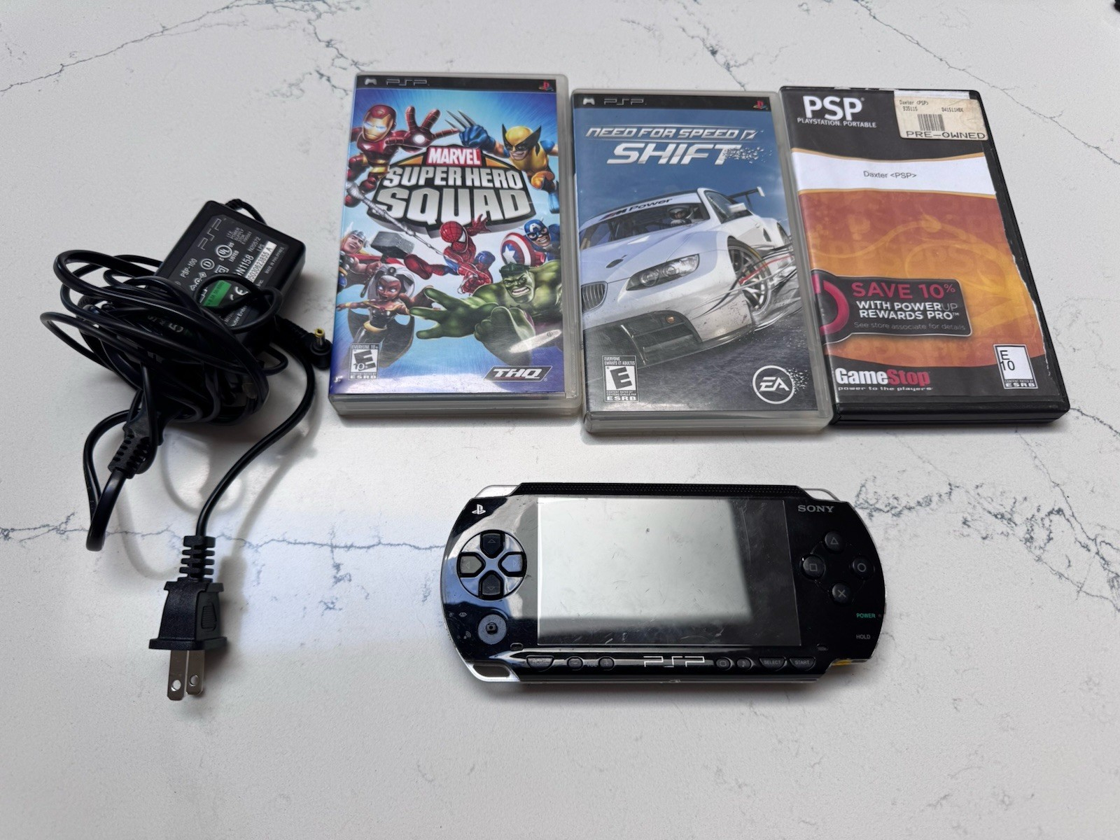Sony PSP-1001 PlayStation Portable – Black With 3 Game Discs And Power Cord