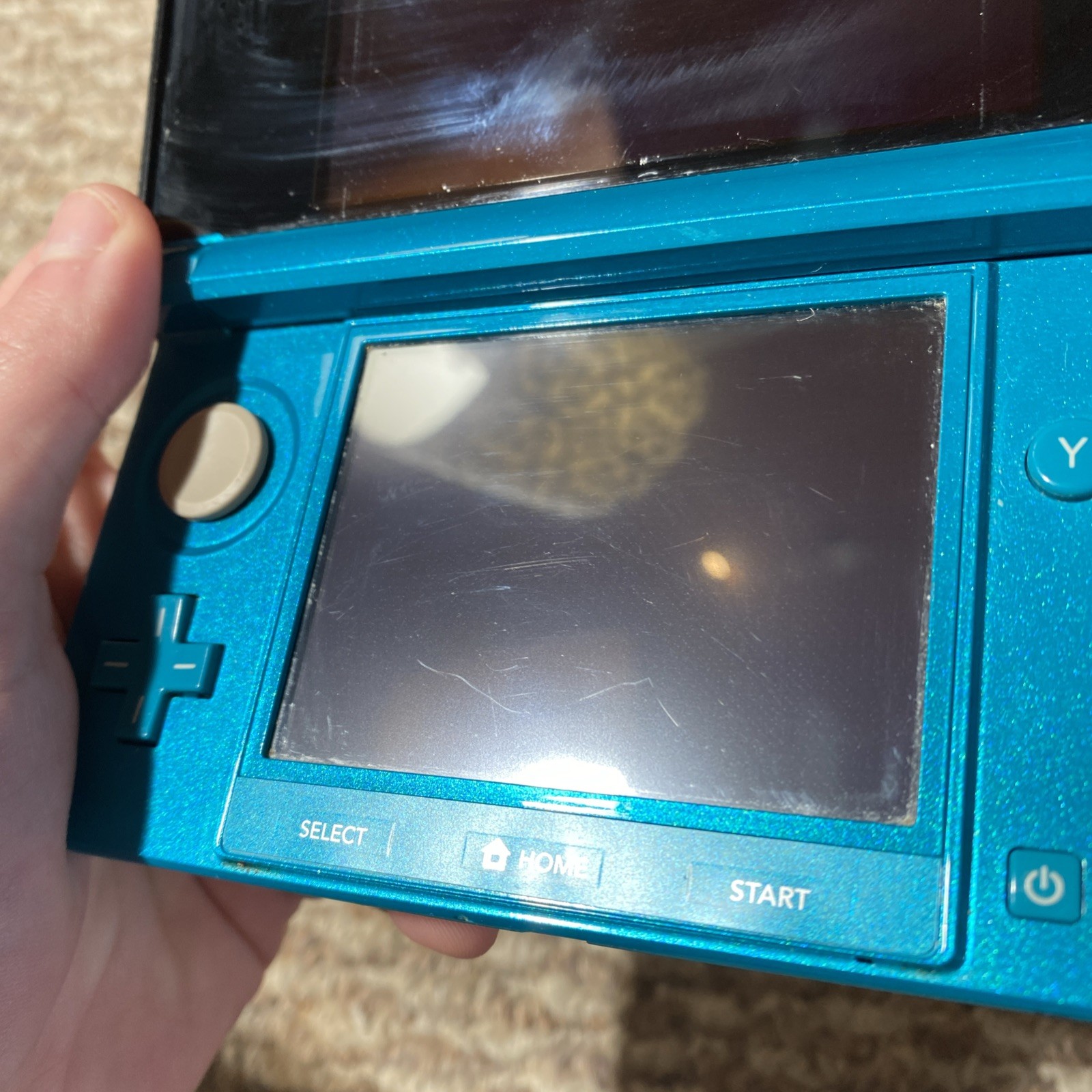 Nintendo 3DS Aqua Blue Handheld Handheld Console System CTR-001 Tested USA