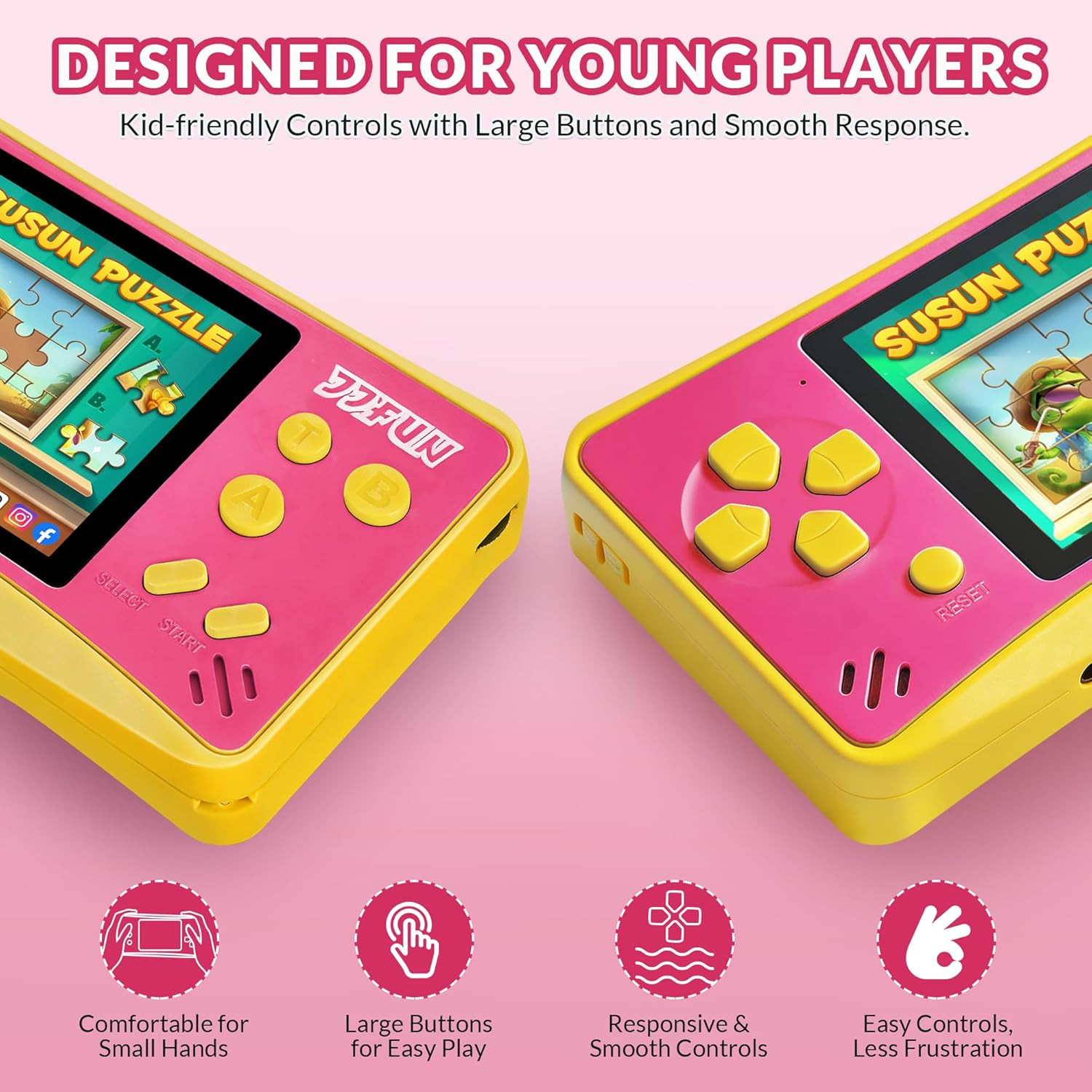 Handheld Game for Kids,Preloaded 168 Retro Video Games, Portable Gaming Player w