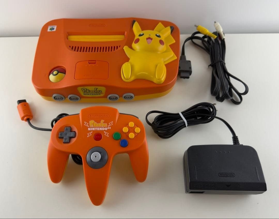 Nintendo 64 Pikachu Orange Yellow Console Pokemon N64 Japan Tested Boxed Rare