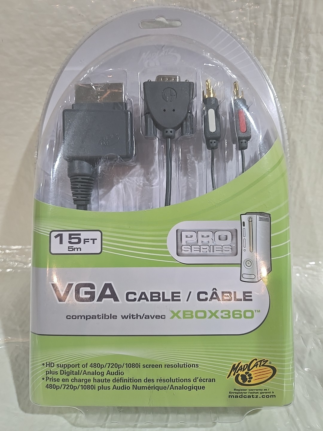 Madcatz Xbox 360 Pro Series VGA HD AV Cable – HD Video & Audio Output