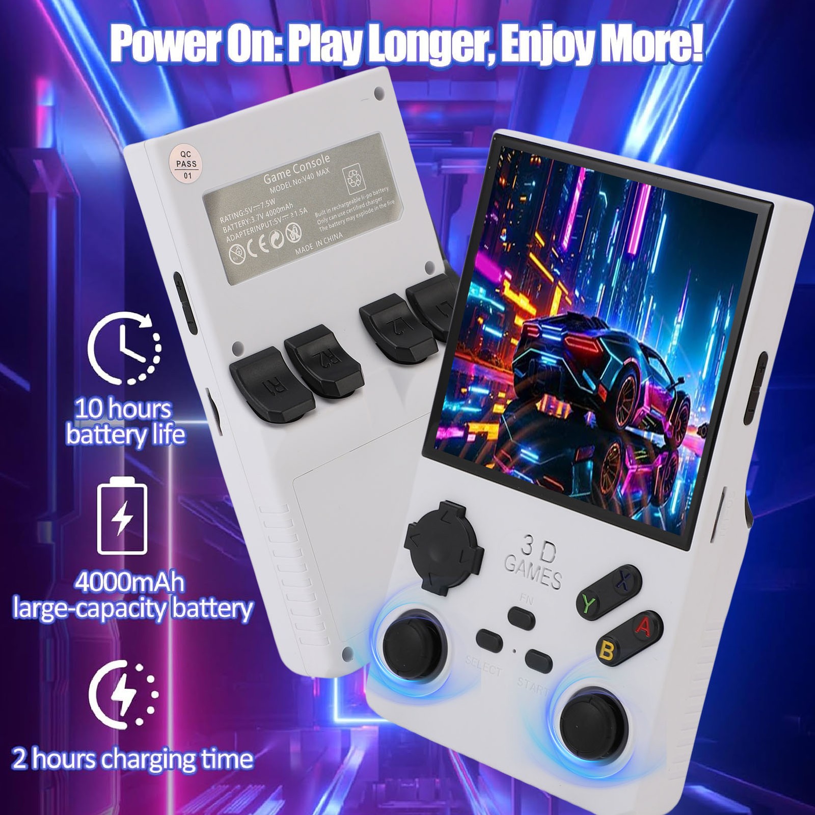 4 Inch Handheld Game Console Portable Retro Gaming Console For Open S WDCZ