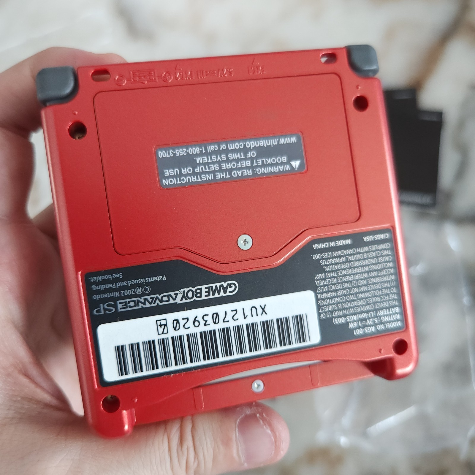 Game Boy Advance GBA SP AGS 001 Flame Red CIB NEVER USED
