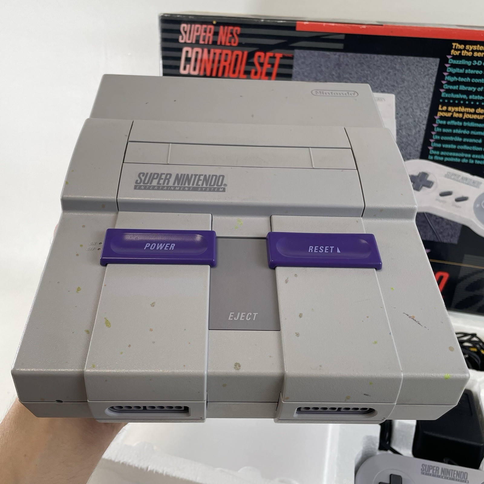 Super Nintendo SNES Console SNS-001 100% Complete In Box CIB W Inserts TESTED!