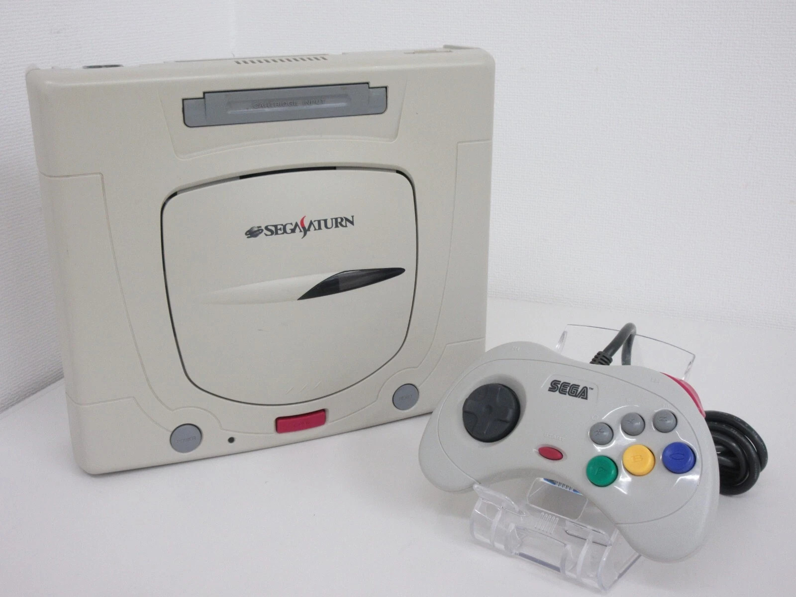 SEGA Sega Saturn console Controller Cable set White HST-3220 Japan SS TESTED