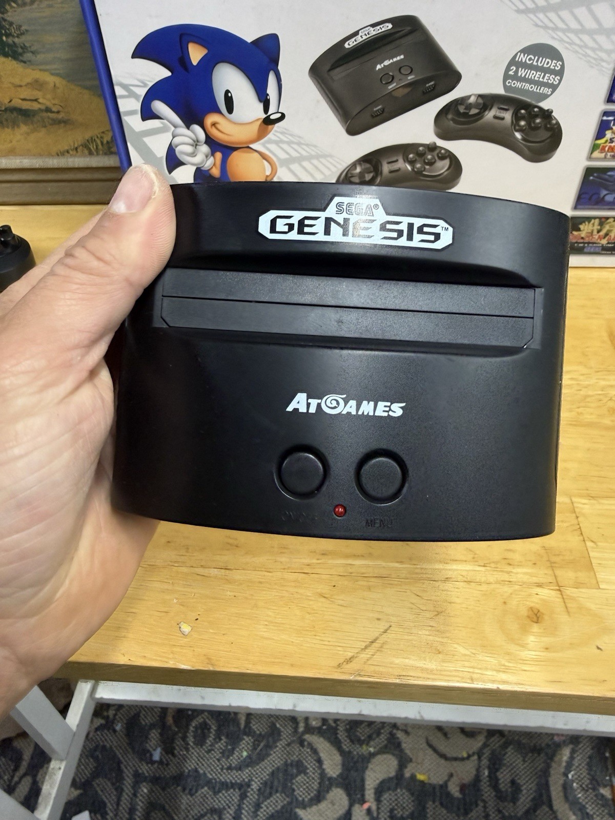 SEGA GENESIS AtGames Classic Game Console 80 Games W/ 2 Controllers Tested