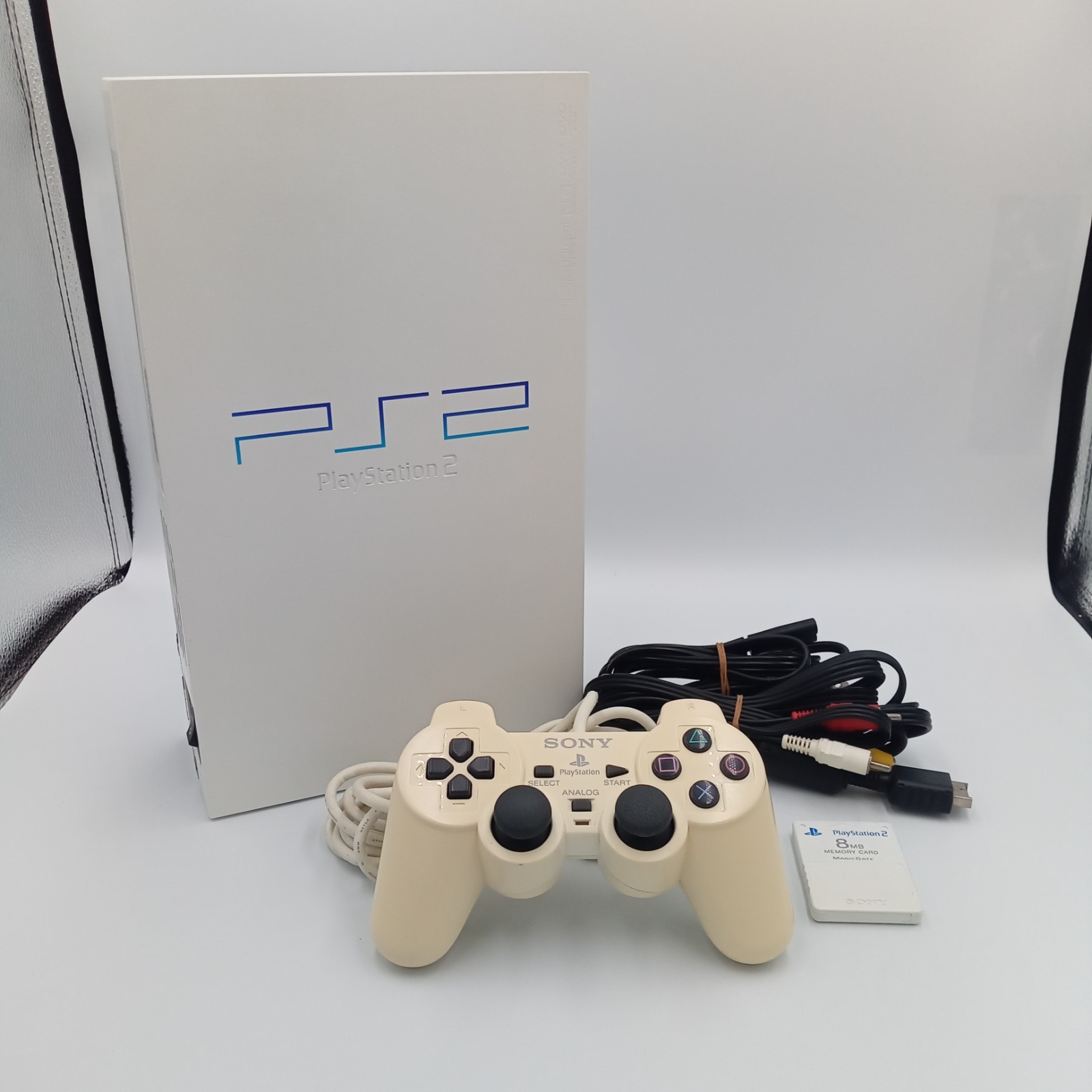 PS2 PlayStation 2 Console Winter White SCPH-55000 Controller Japanese Tested