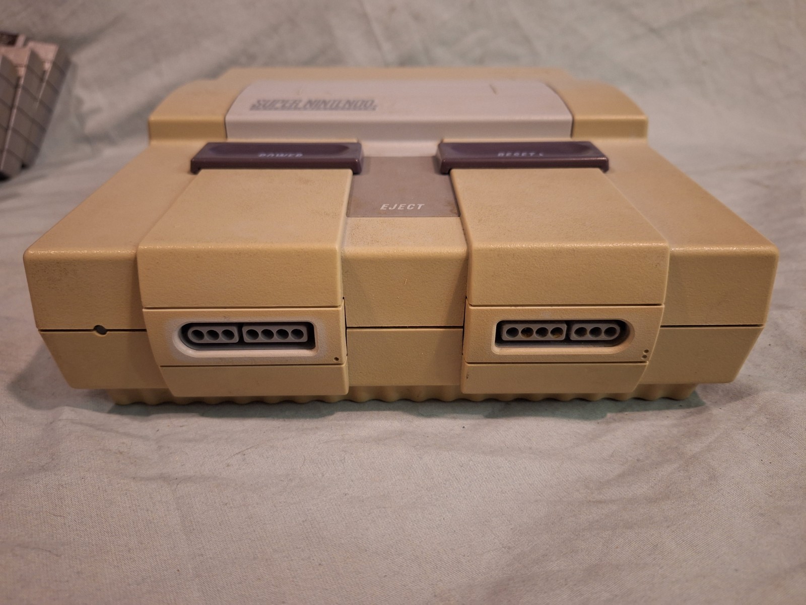 Super Nintendo Console SNES With Cables Controllers And 9 Game All Tested