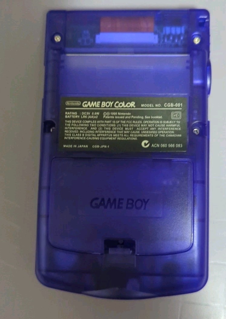 Nintendo clear blue Gameboy color with 2.45 in IPS screen