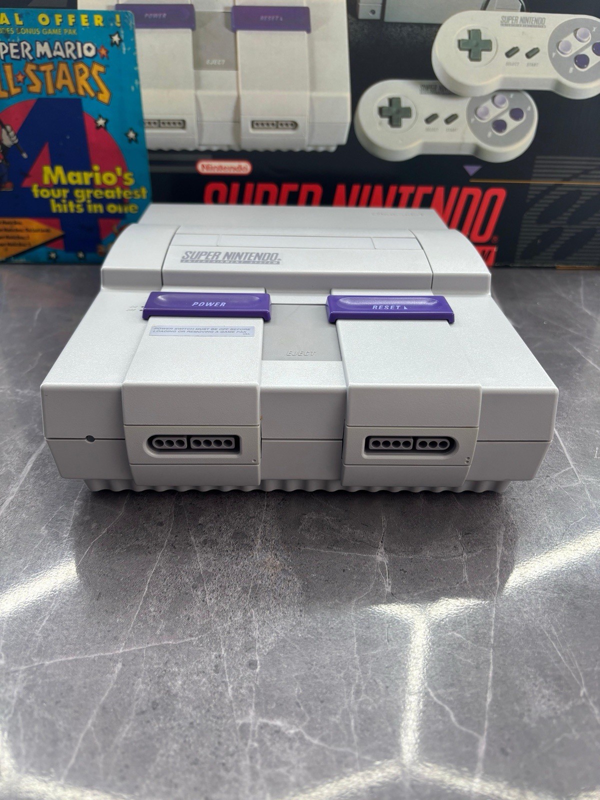 Super NES Super Set Super Nintendo In Box Matching Serial # PRISTINE CONDITION
