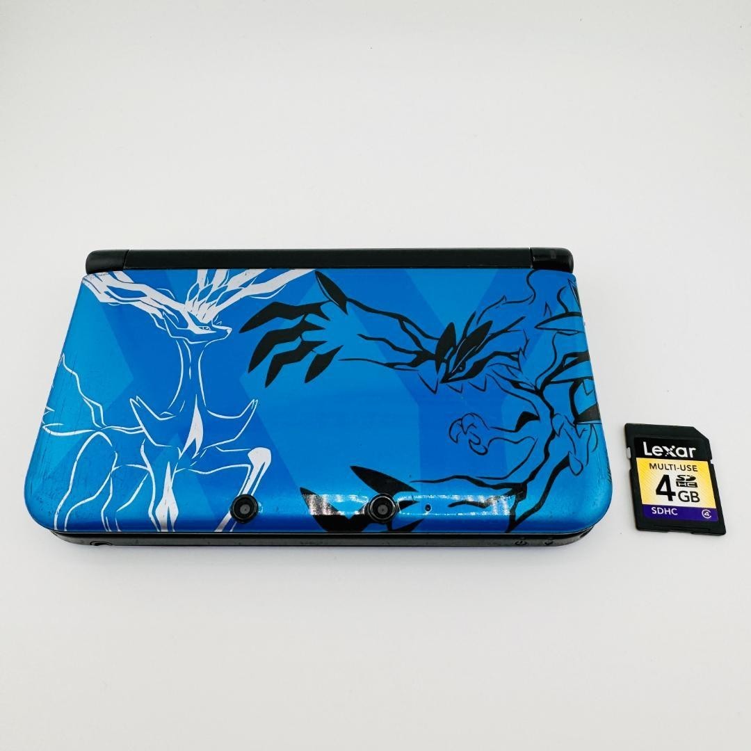 Nintendo 3DS XL LL Pokemon XY Xerneas Yveltal Blue Console SD Card Tested Japan