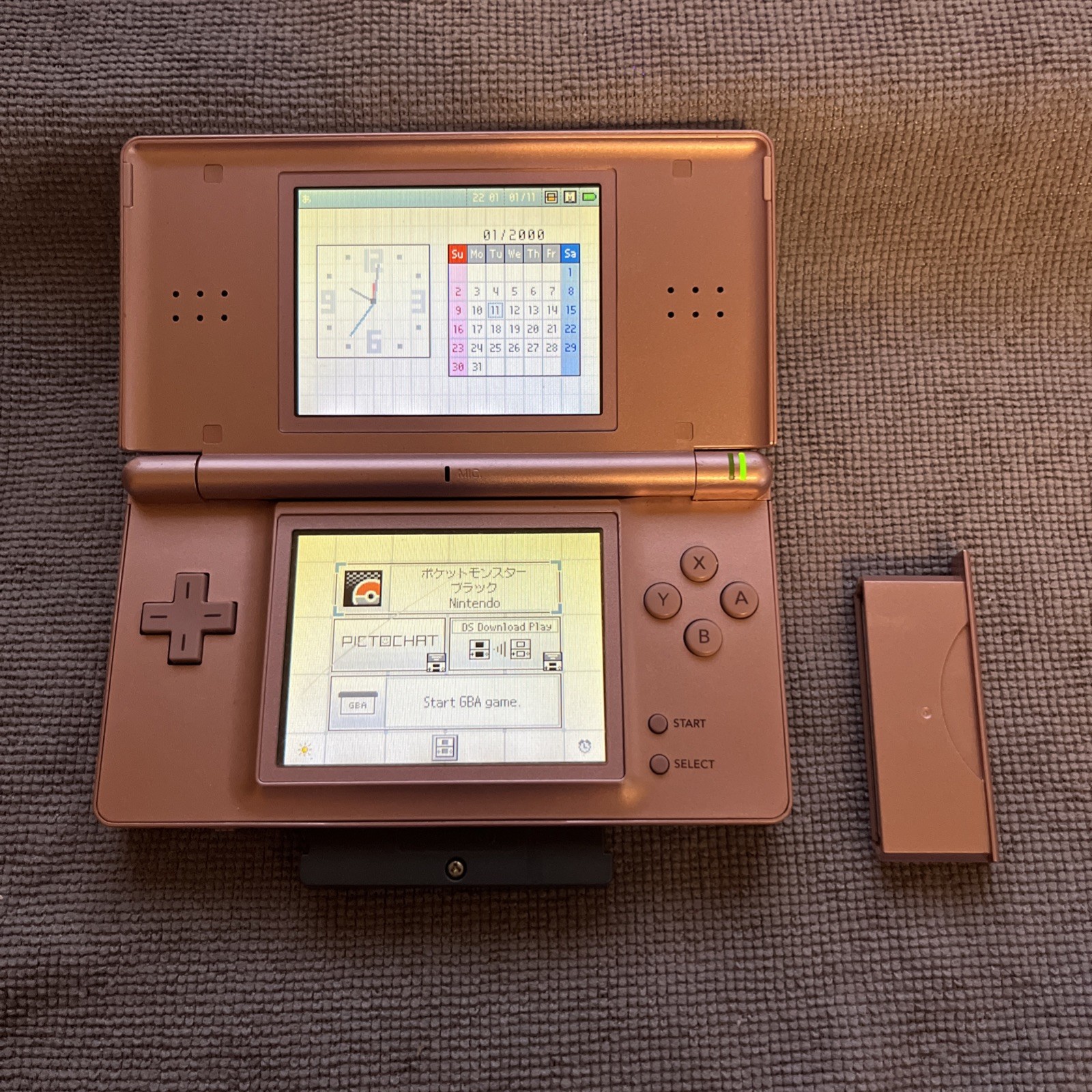 Metallic Rose DS Lite Handheld Video Game for Nintendo Tested Working