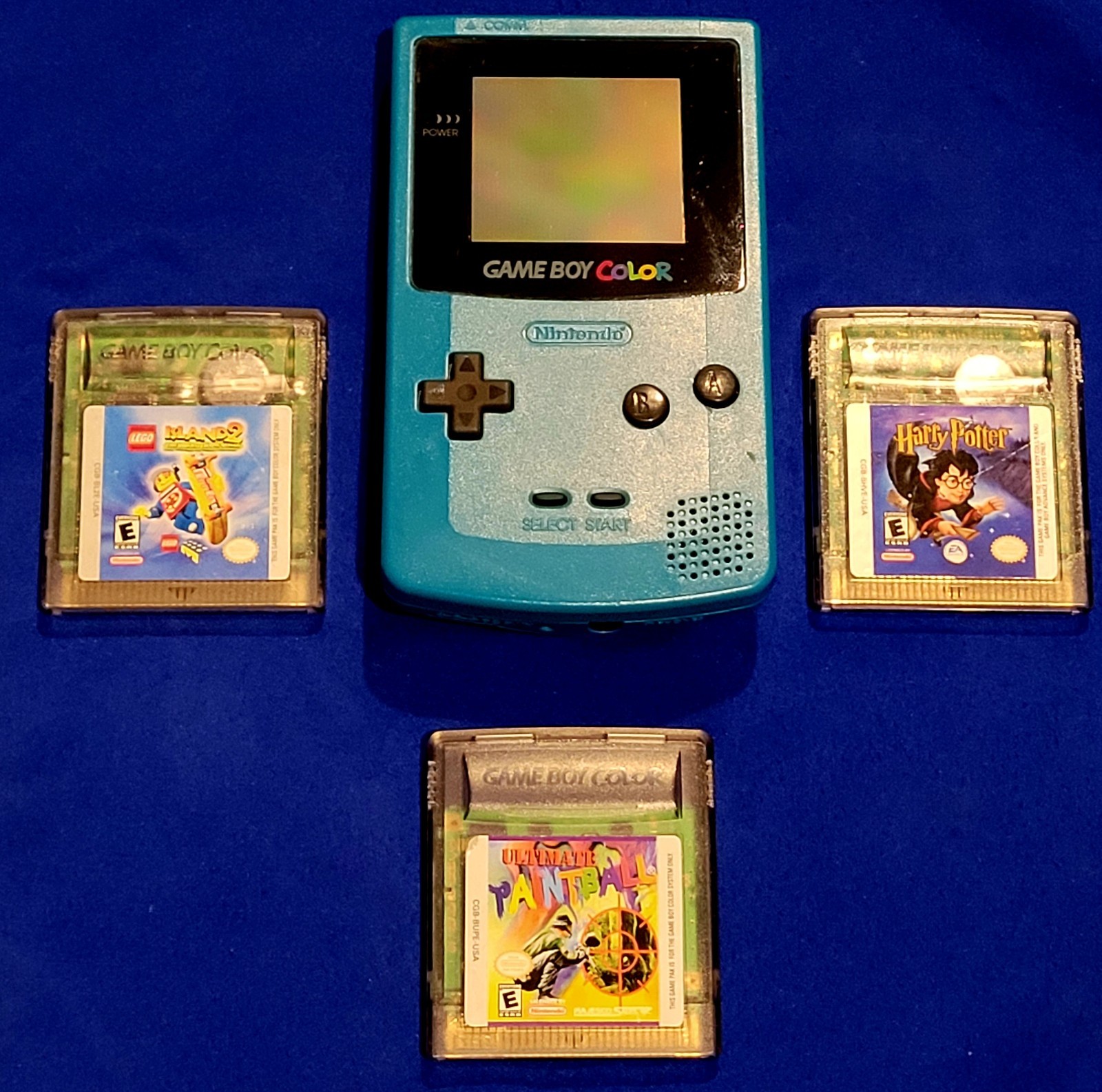 Nintendo Game Boy Color Handheld Game Console – Teal With 3 Games Tested Working