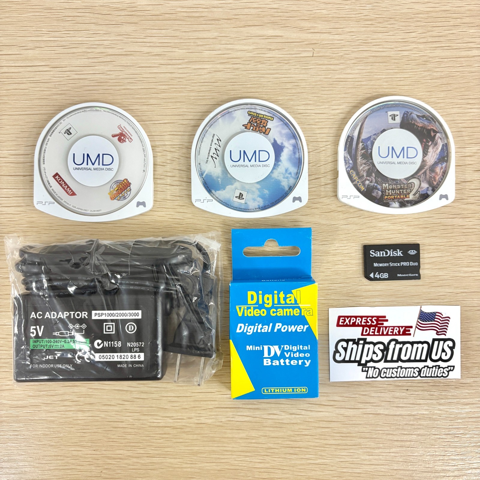 Sony PSP-3000 Console Select /Charger+newbattery+random3games+4G U.S Shipping