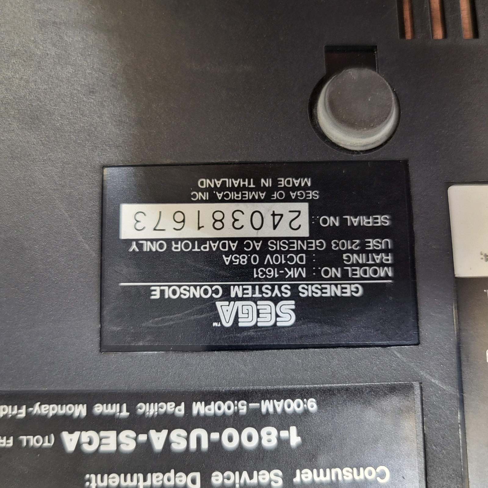 Sega Genesis Video Game Console Black MK-1601