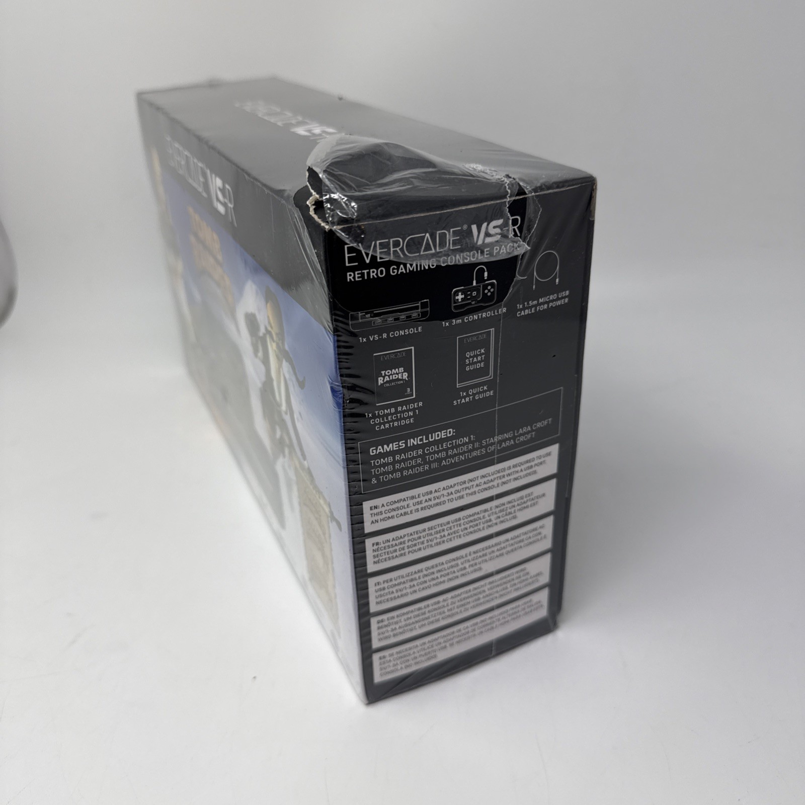 Limited Edition Blaze Evercade VS-R Console with Tomb Raider 1 2 & 3 Box Damage