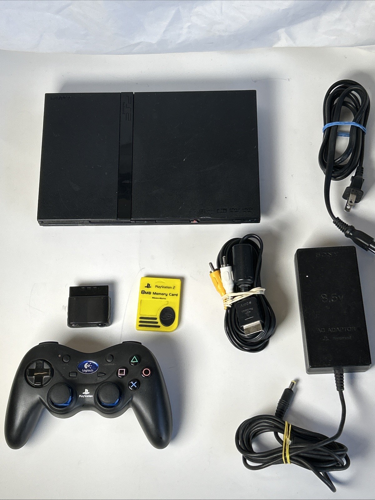 Sony PlayStation 2 Slim SCPH-77001 Complete Console Black W Wireless Controller