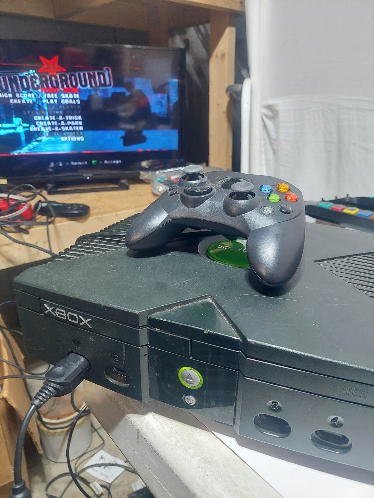 Original Microsoft Xbox Console Bundle Game, Controller, Power Cord) NO AV CORD