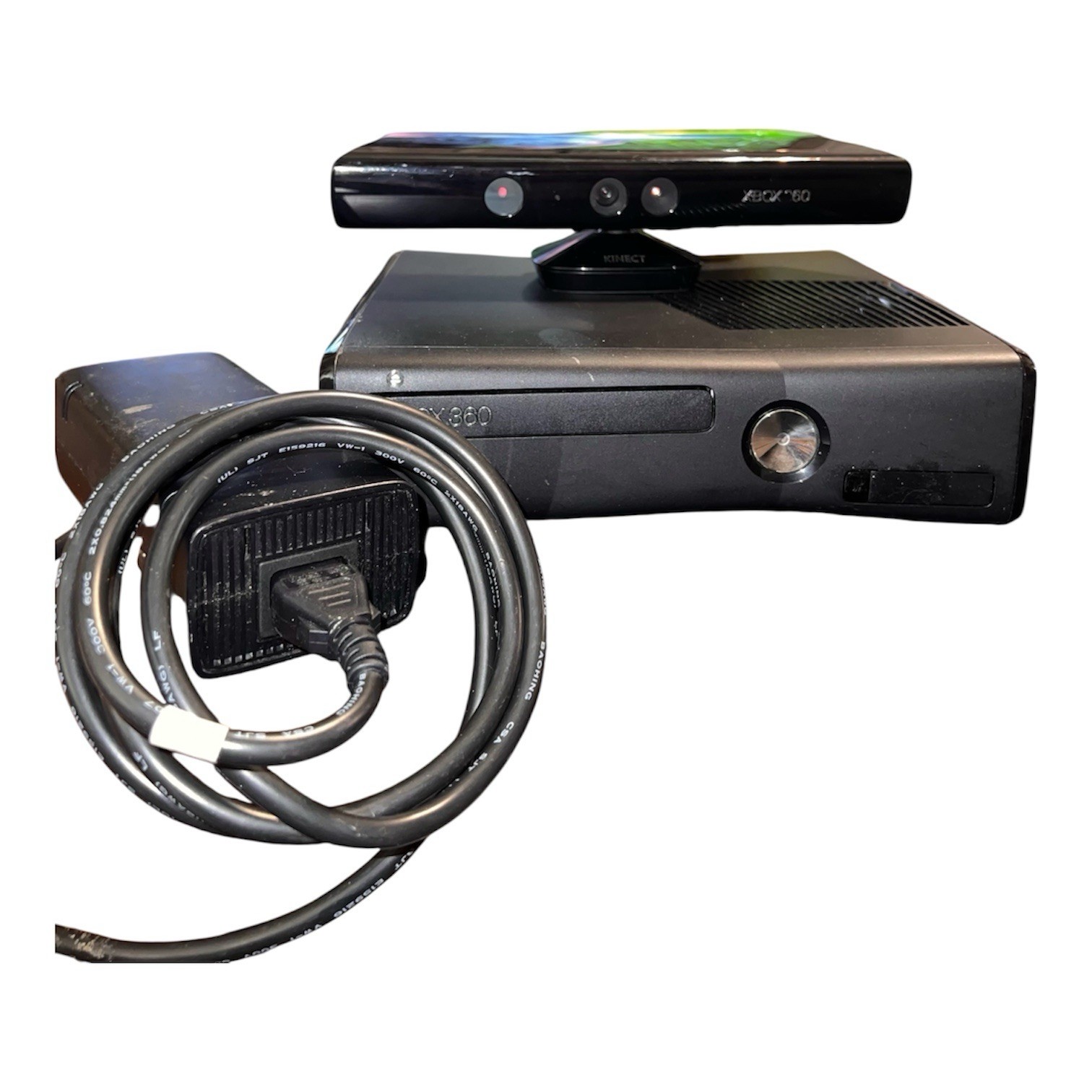 Microsoft Xbox 360 S Console Black Kinect Sensor Wired Controllers HDMI USB