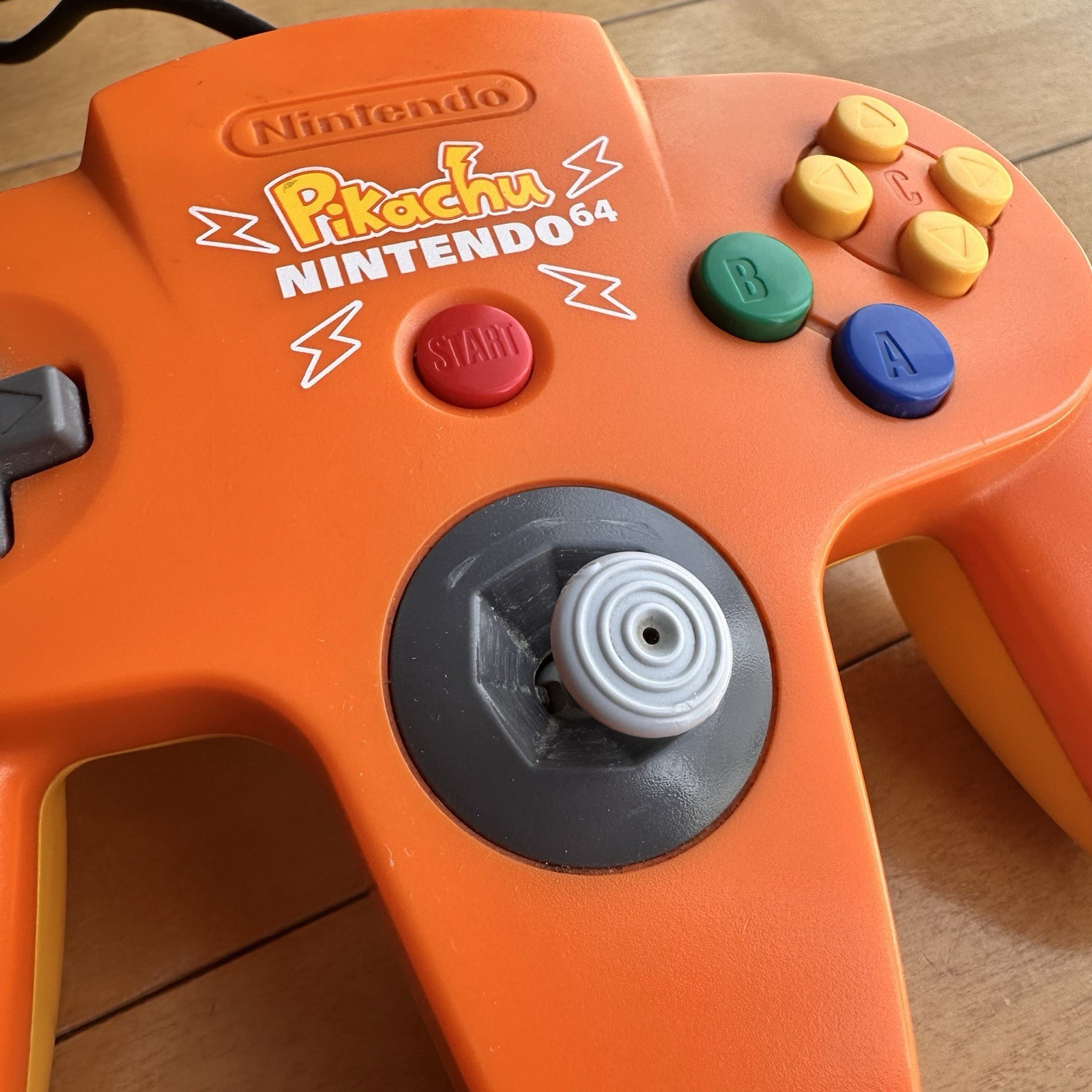 Nintendo 64 N64 Pokemon Pikachu Console Orange two Controllers Used NTSC-J