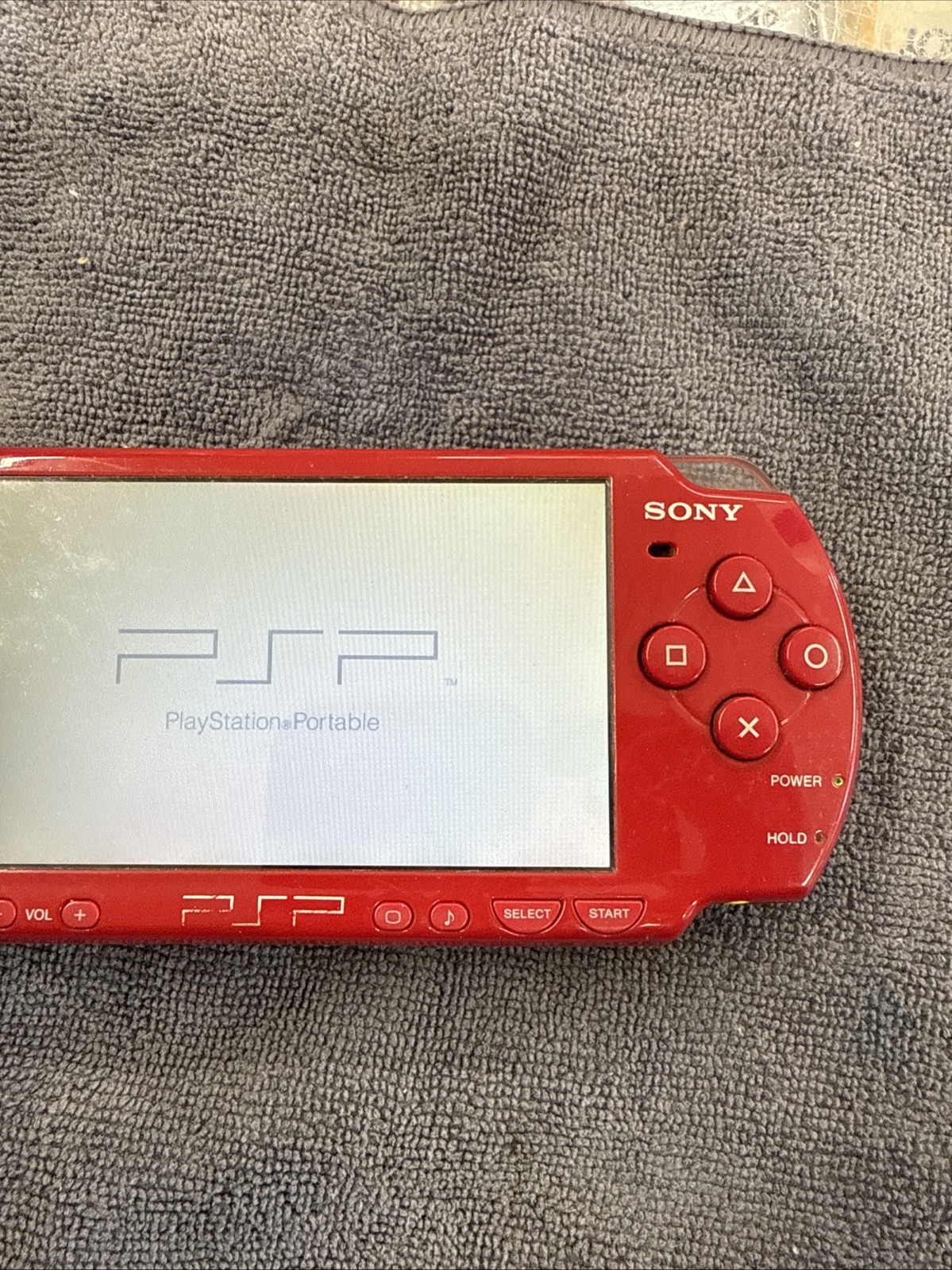 Sony PSP 3000 Console OEM Radiant Red (No Battery & Worn ) Read Games Button Wor