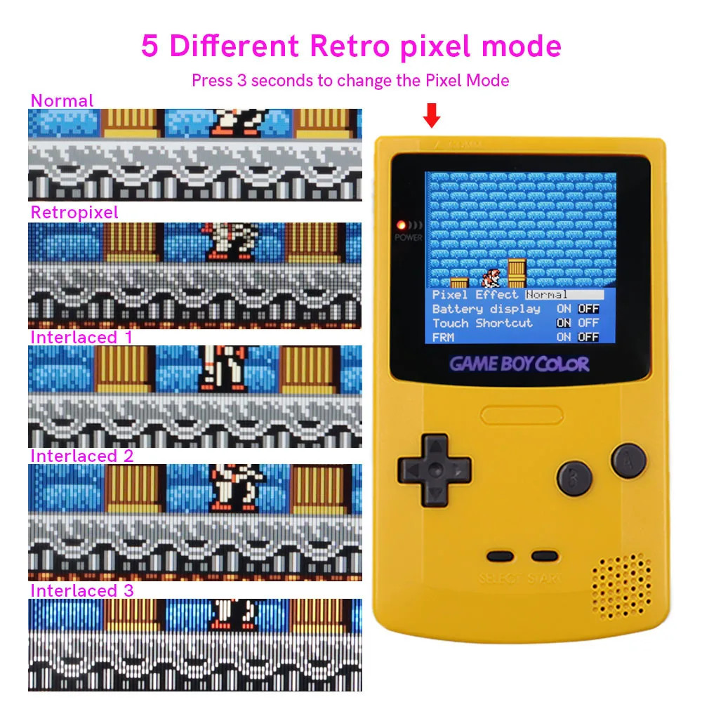 Game Boy Color Q5 IPS Upgrade Kit Laminated with OSD Desaturation Gameboy GBC