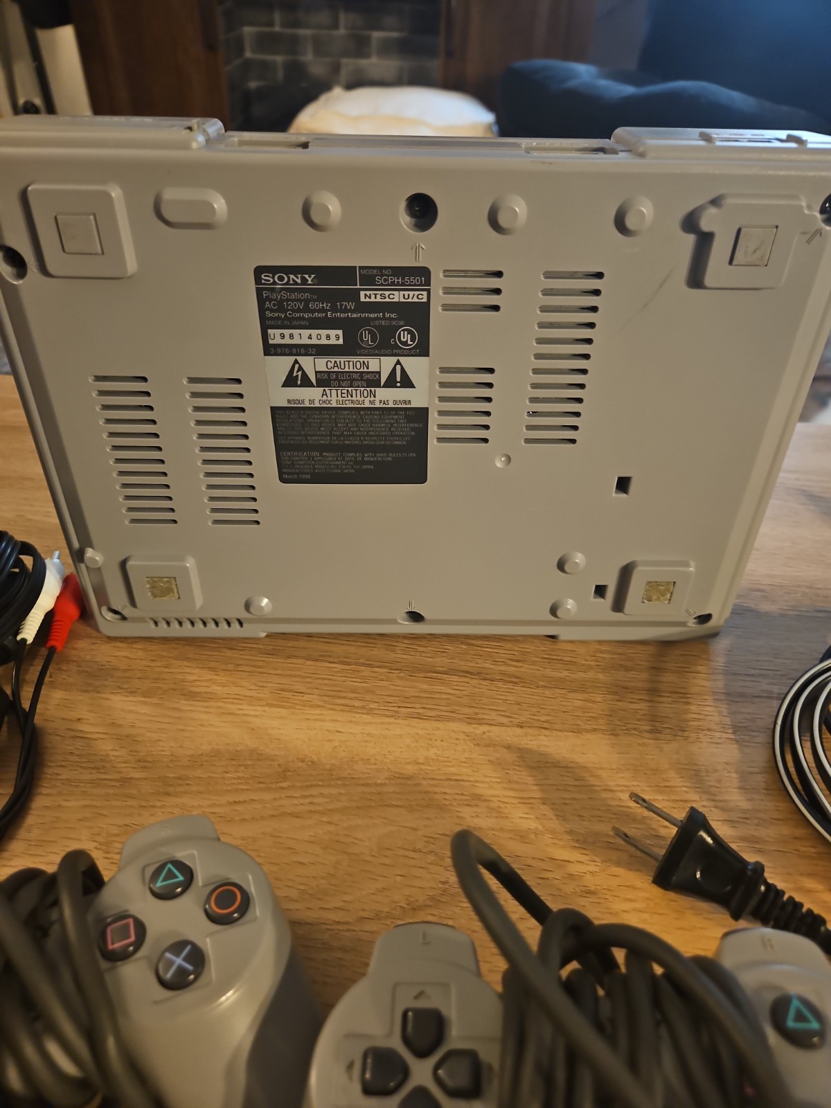 Sony PlayStation 1 SCPH-5501 Console And Two Controllers W/ Cords