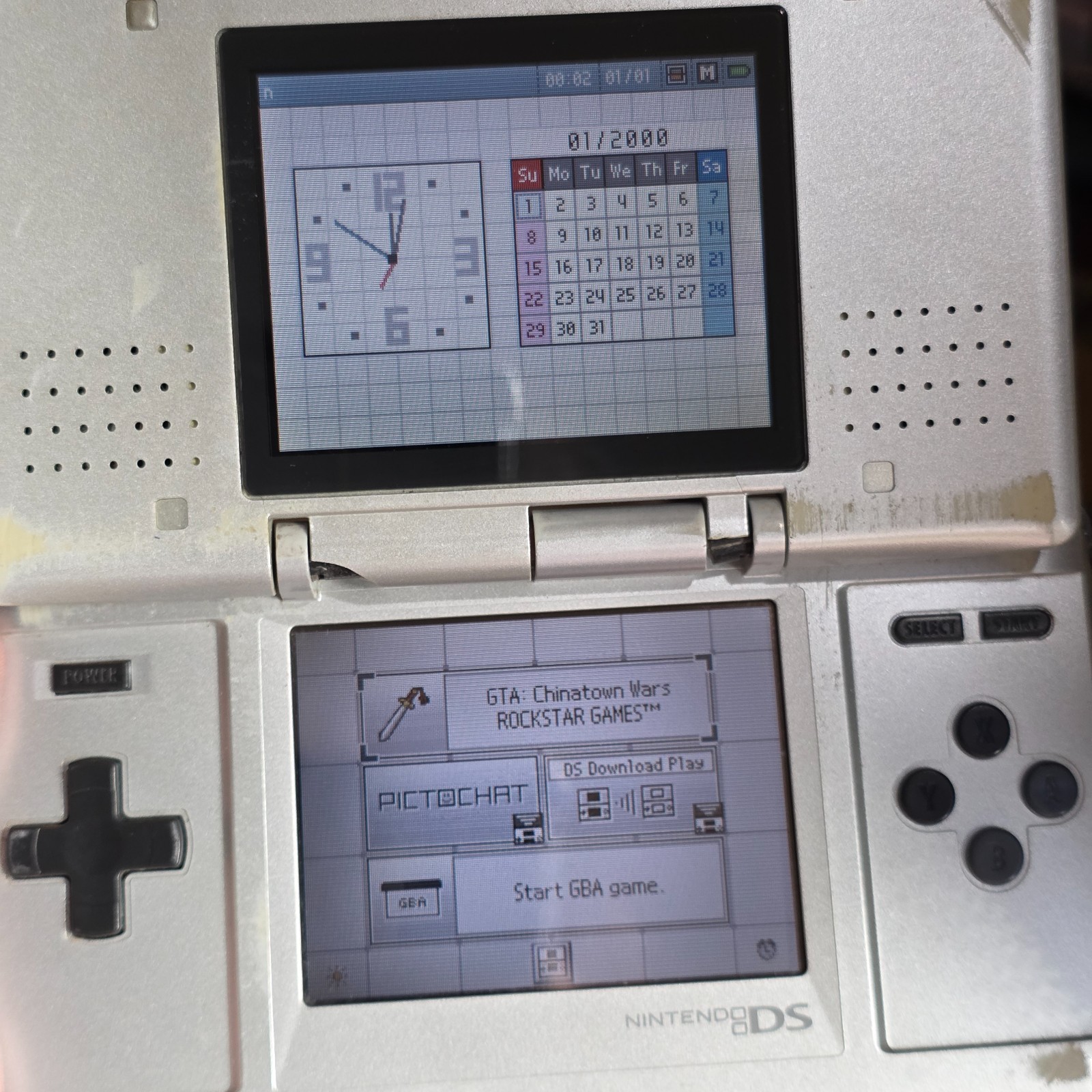 *BROKEN HINGES* Nintendo DS Handheld Game Console Only NTR-001 Silver